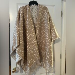 LOFT Outlet Beige Polka Dot Poncho/Cape/Sweater